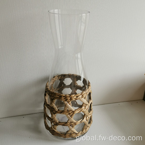 Seagrass Wrapped Glass Seagrass Sleeve Glass Jug Grass Wrapped Drinking Glassware Factory